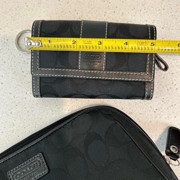 Coach Monogram Cosmetic Bag Wallet Bundle Black - Picture 10 of 11